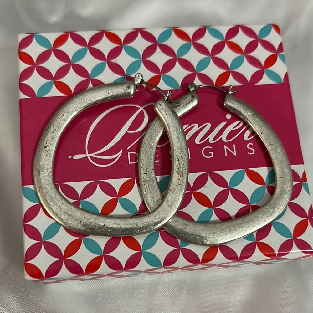 Premier Designs Silver Hoop Earrings